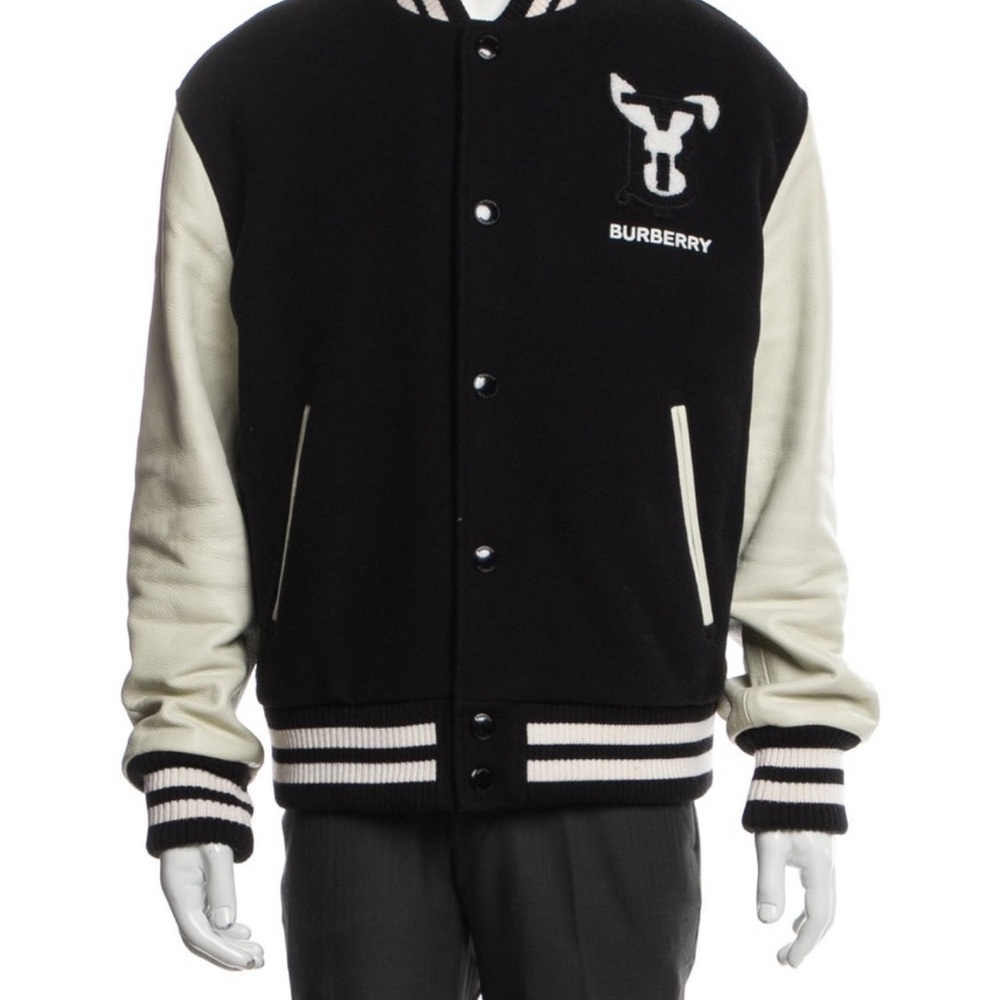 Burberry Black and White Varsity Jacket